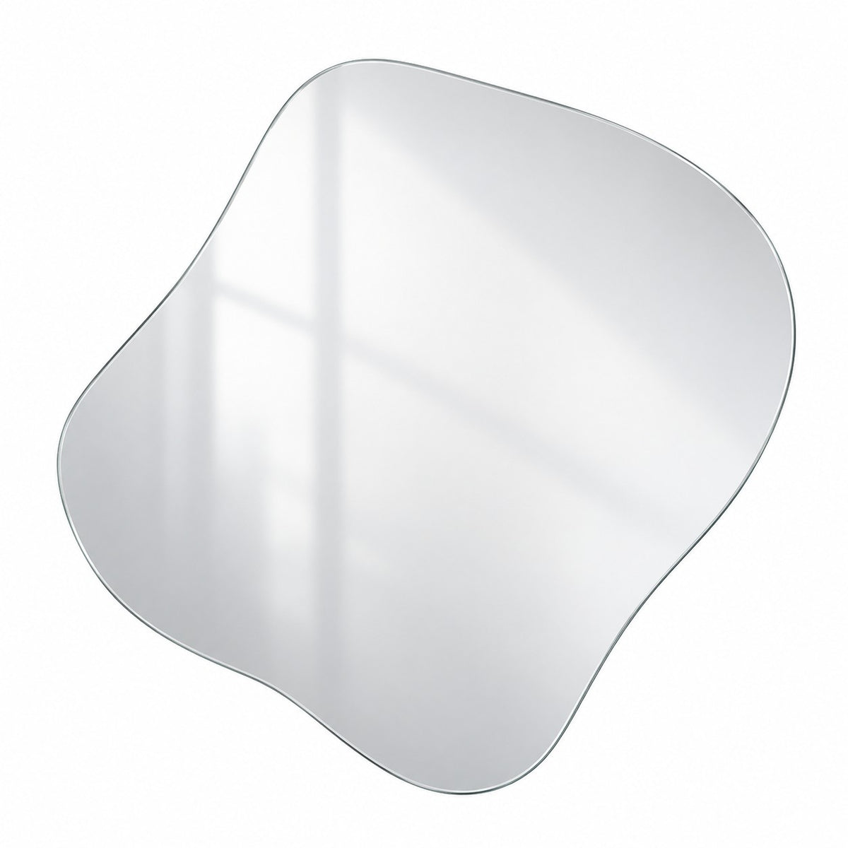 Rahmenloser Wandspiegel Insel 68 × 67 cm vor weißem Hintergrund #grösse_68 x 67 cm
