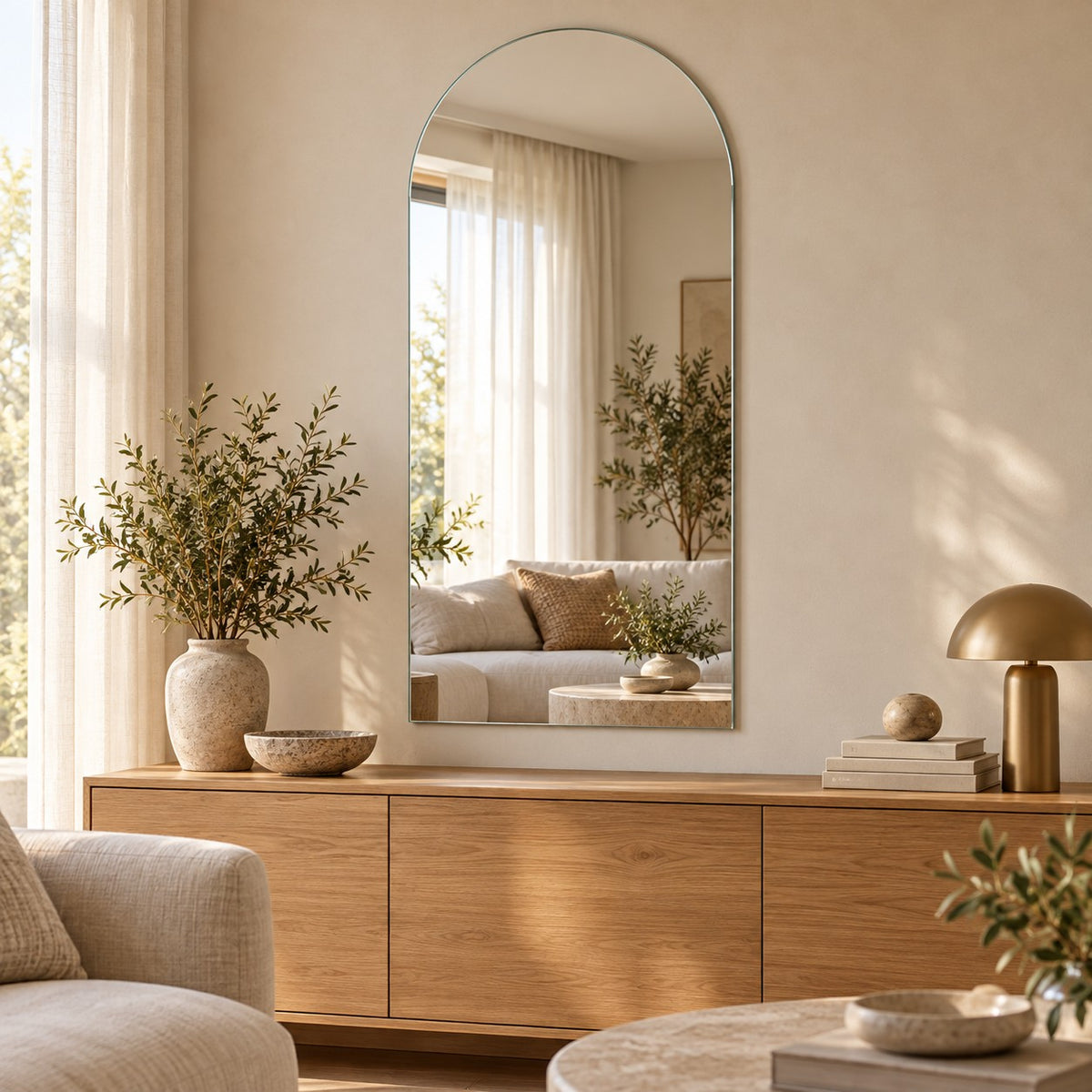 Wandspiegel Porta 60 × 120 cm im Wohnzimmer