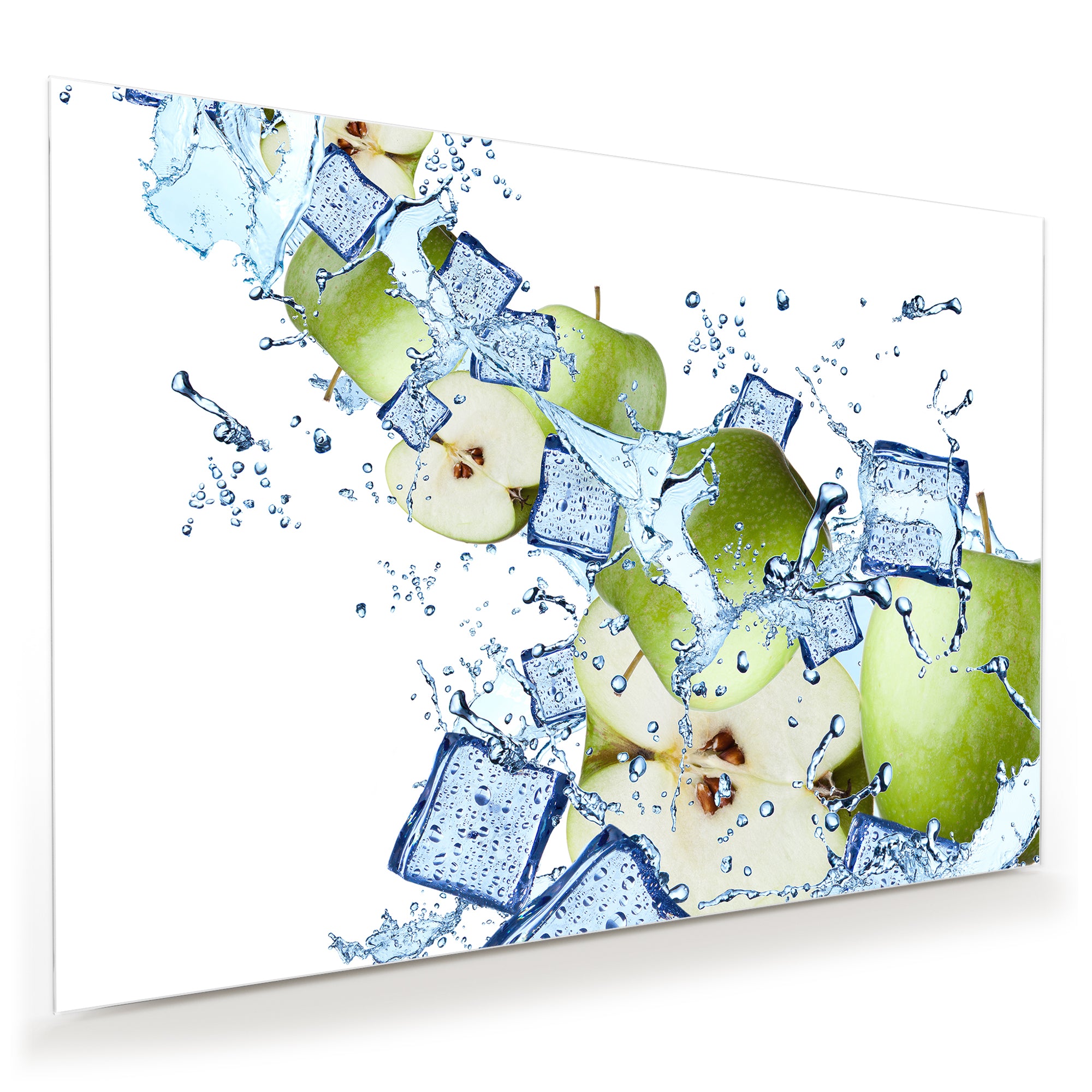 Wandbild - Äpfel und Eiswürfel