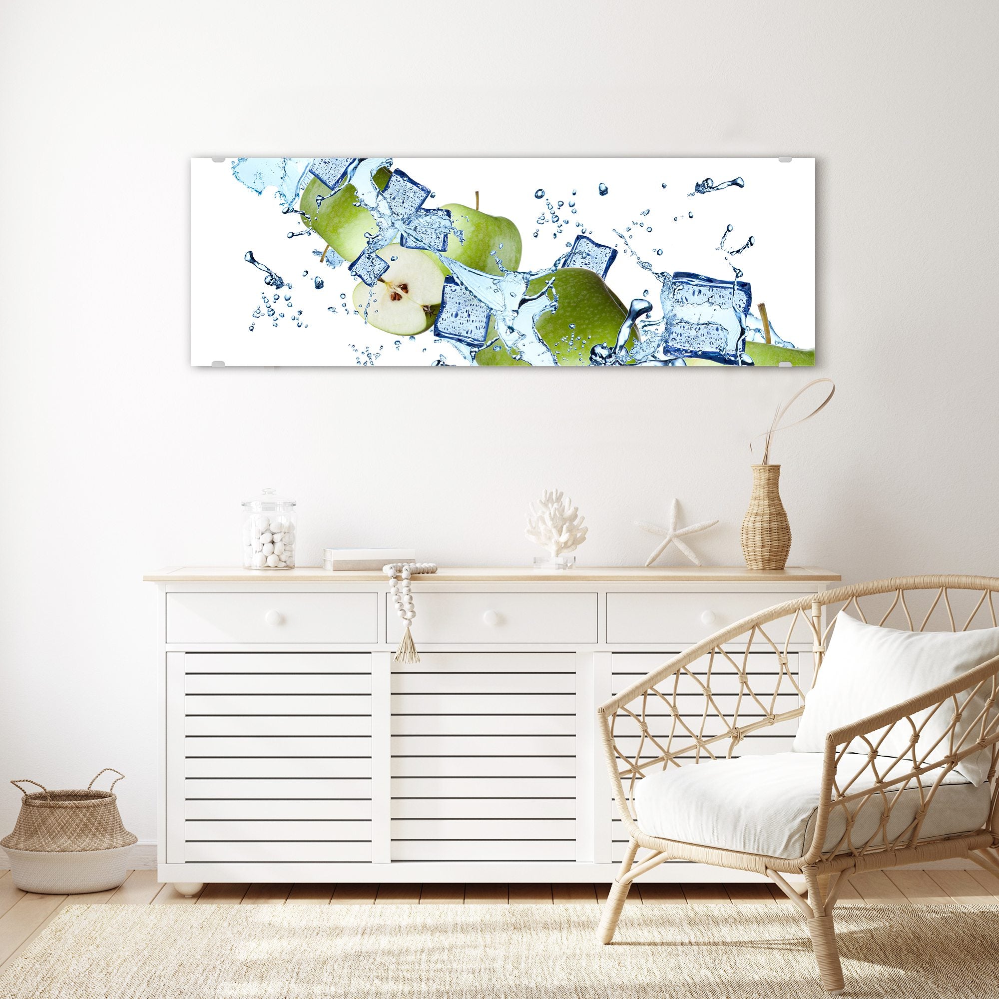 Wandbild - Äpfel und Eiswürfel