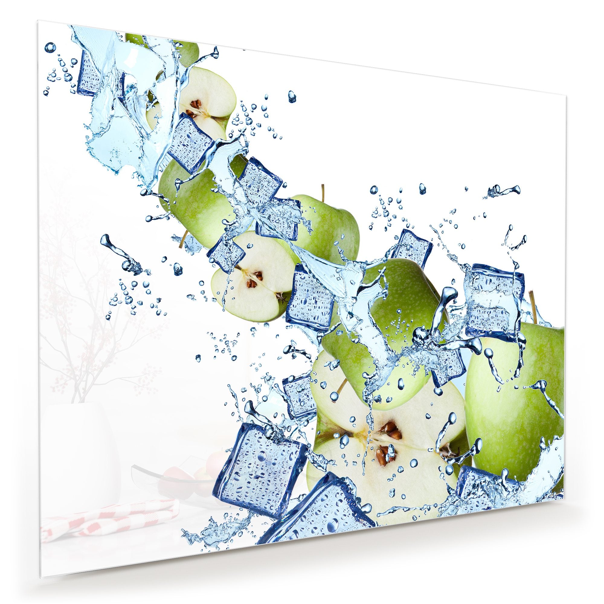 Wandbild - Äpfel und Eiswürfel