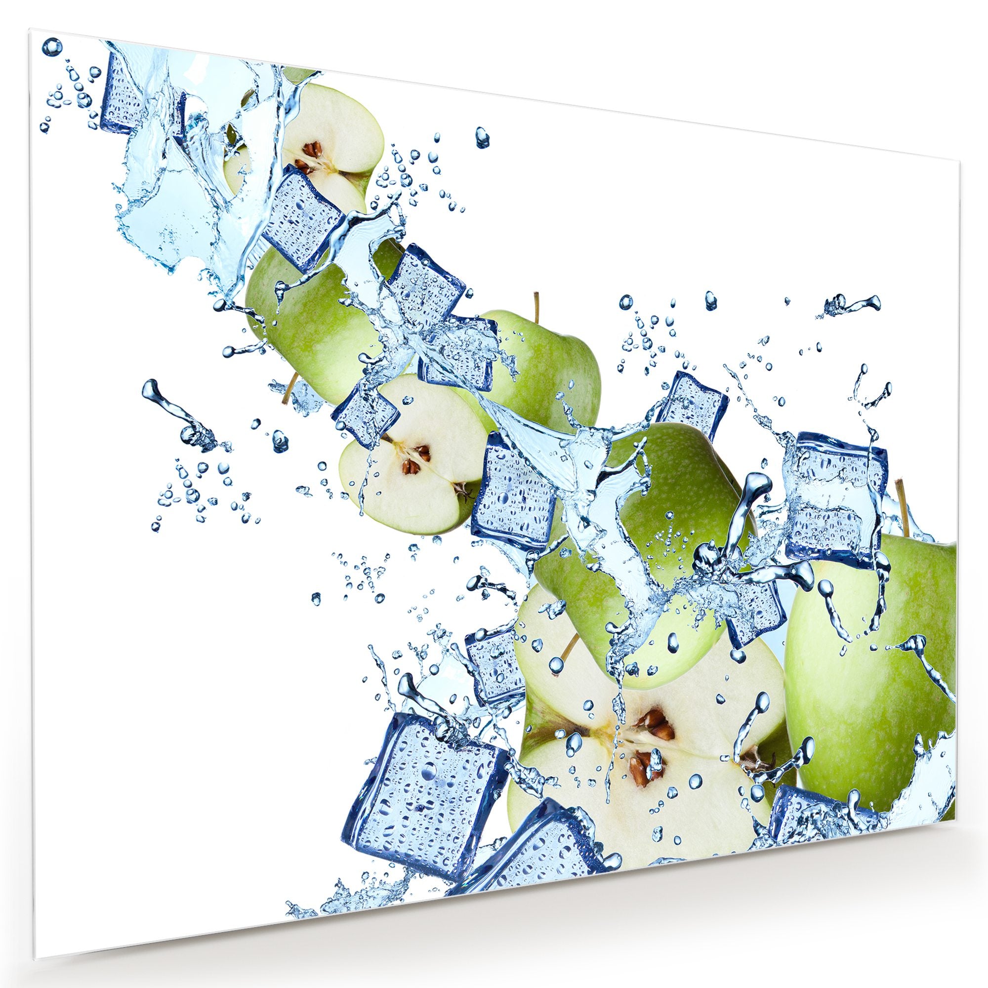 Wandbild - Äpfel und Eiswürfel