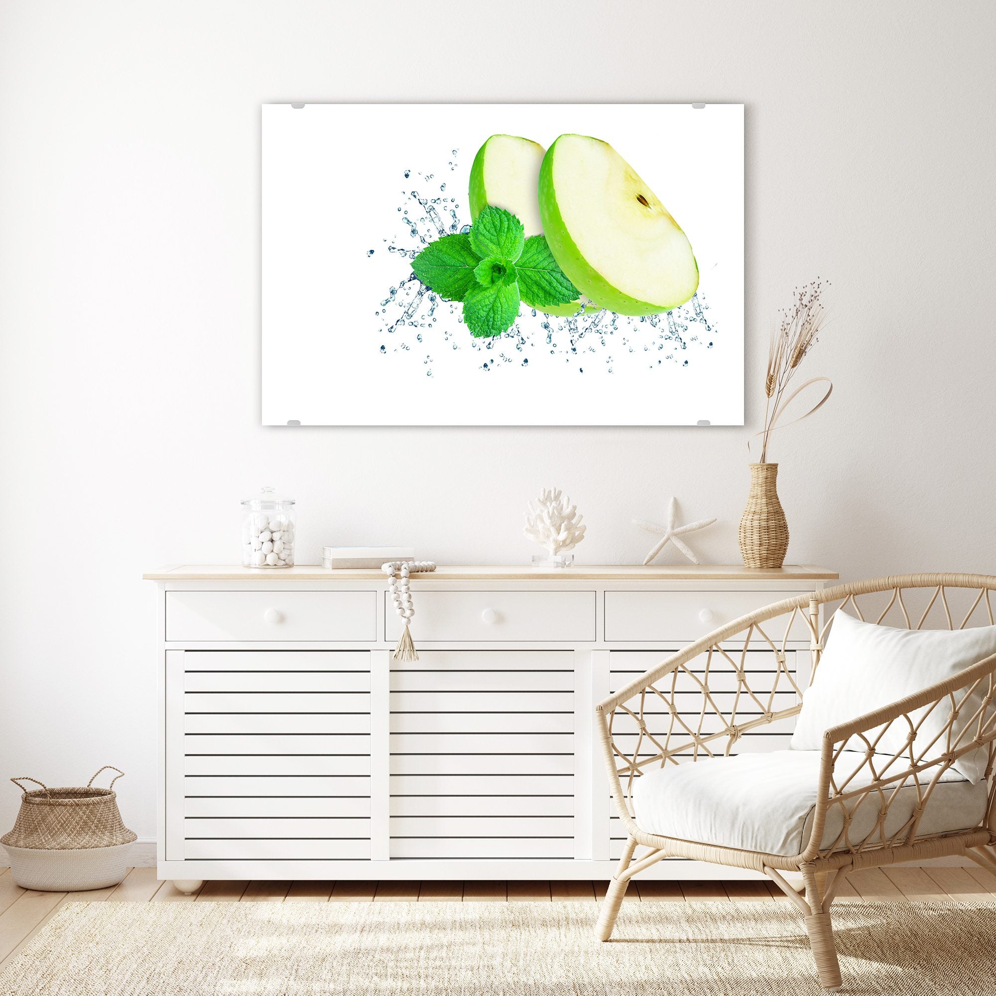 Wandbild - Apfelsplash