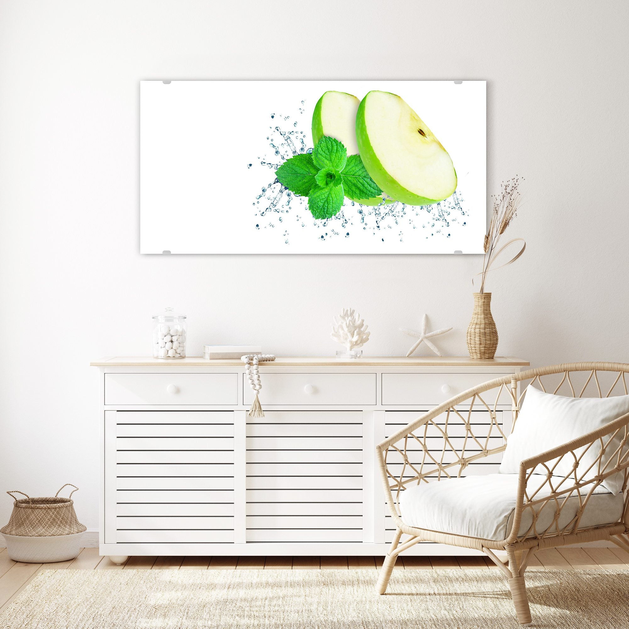 Wandbild - Apfelsplash