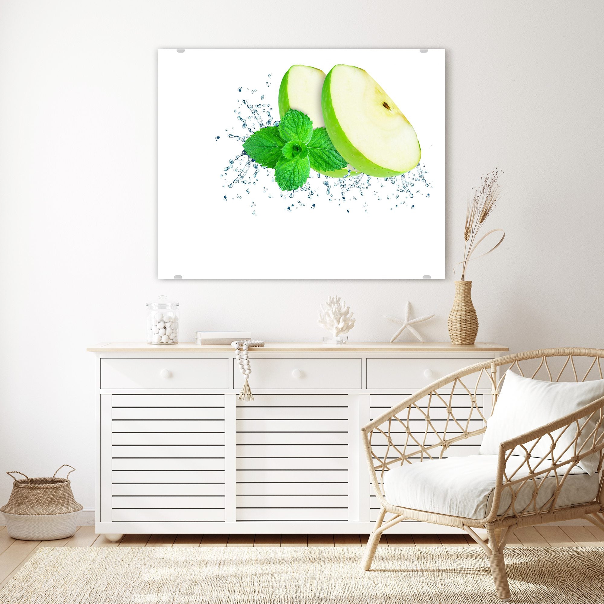 Wandbild - Apfelsplash