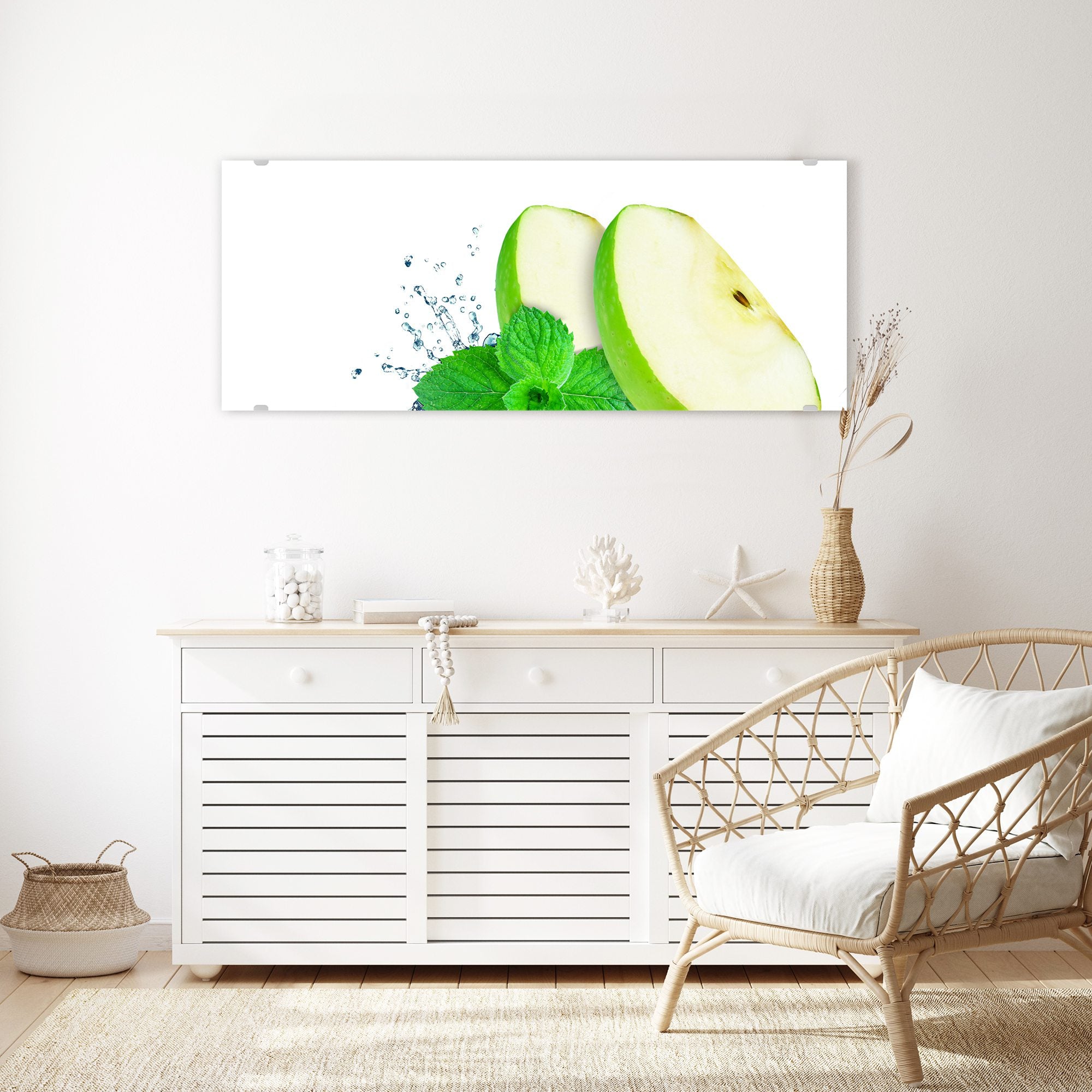 Wandbild - Apfelsplash
