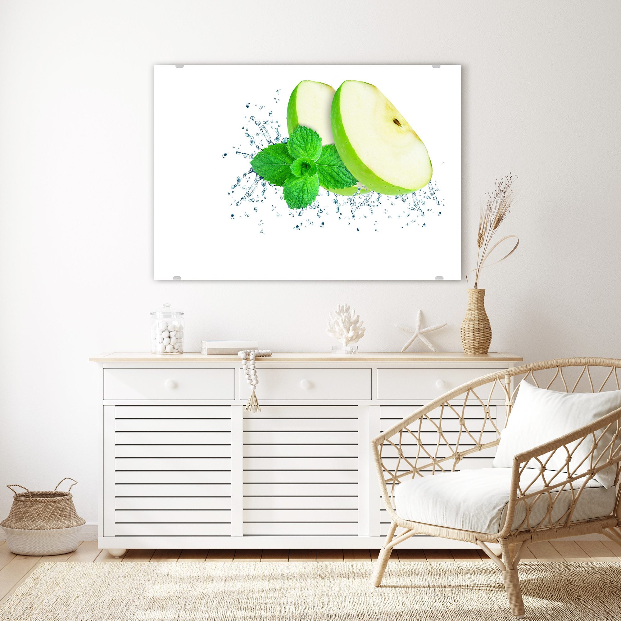 Wandbild - Apfelsplash