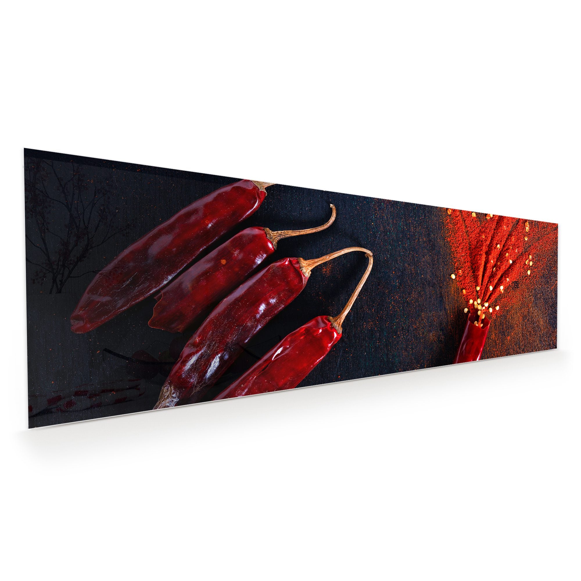 Wandbild - Chilipulver und Schoten