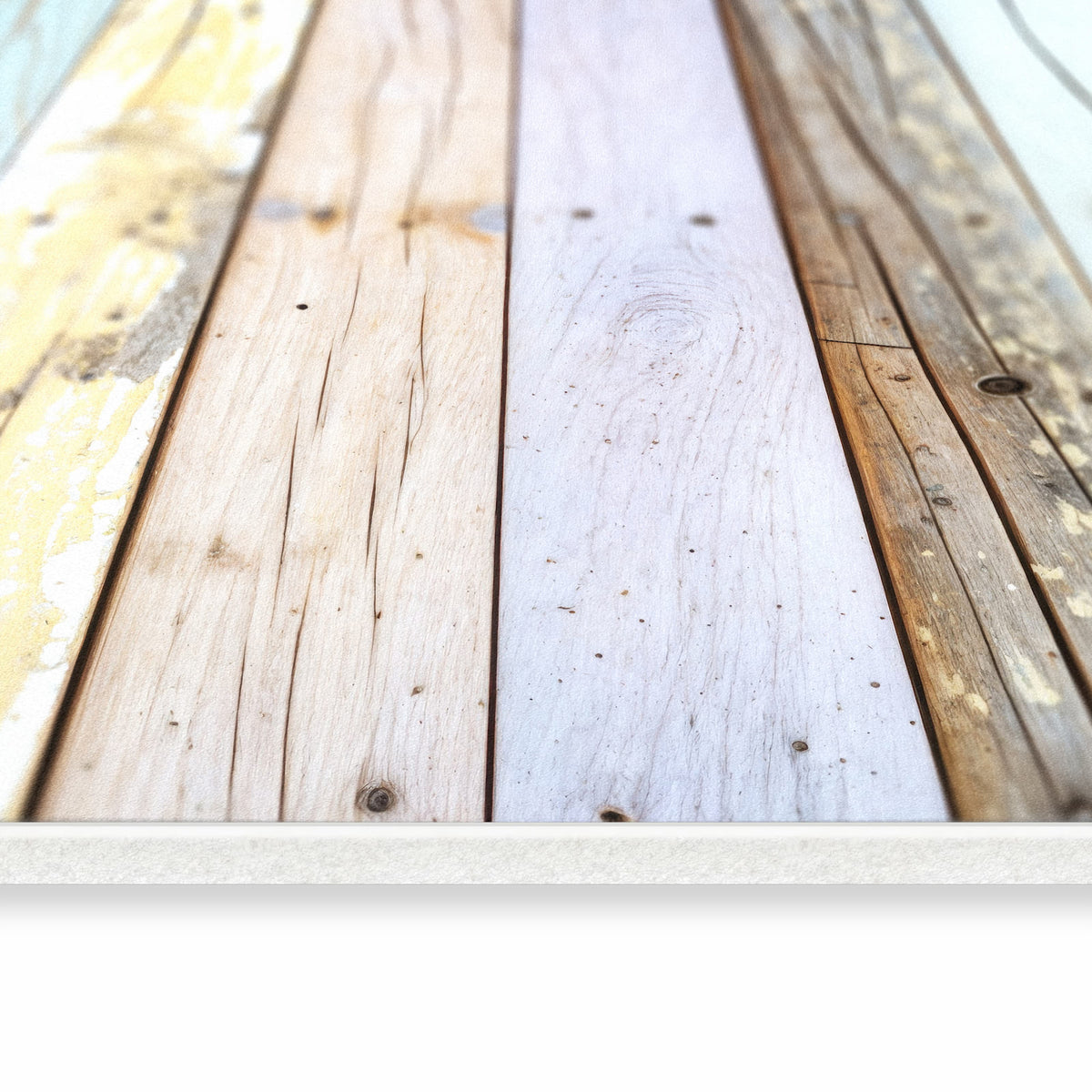 Rutschfester Küchenläufer mit Motiv Bunte Holzplanken in seitlicher Ansicht spart Zeit