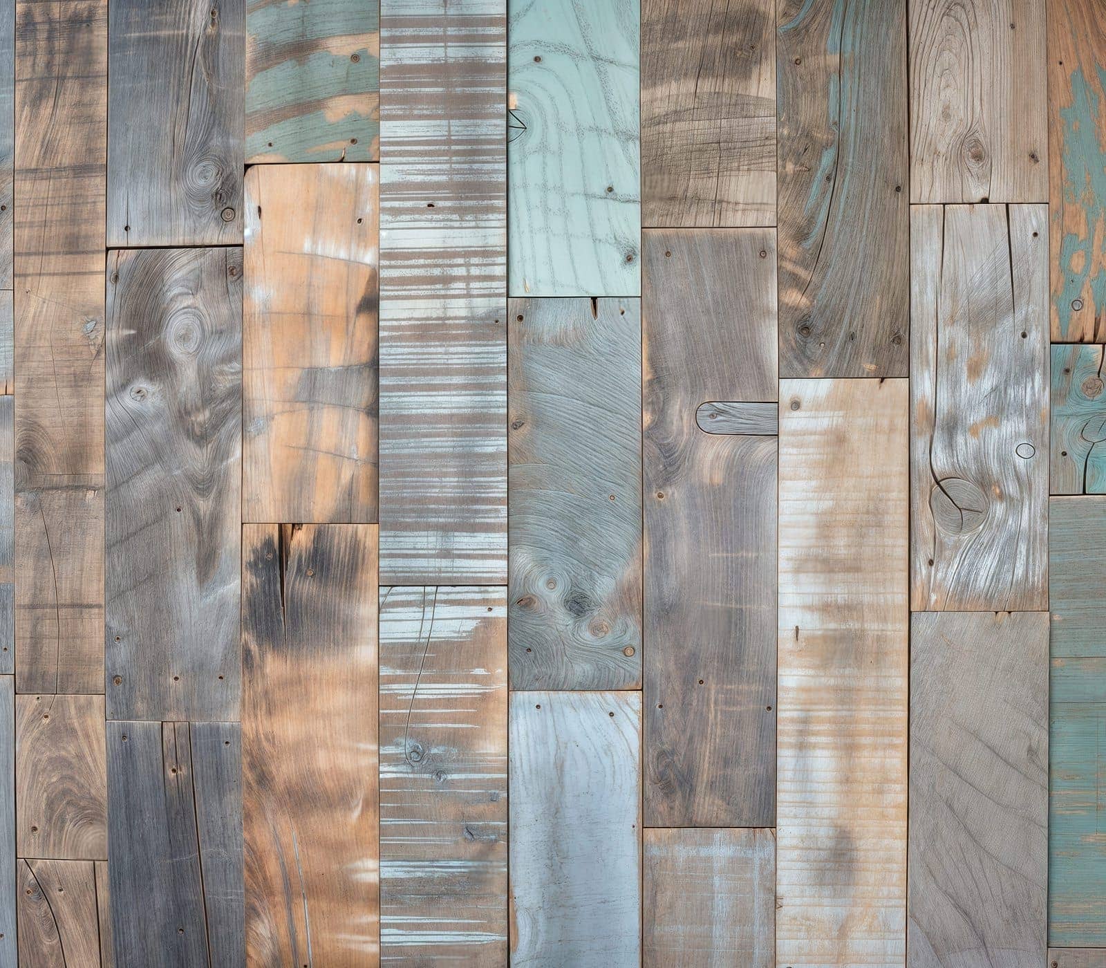 1-teilige Herdabdeckung aus Glas mit Holzplanken Vintage-Motiv auf dem Ceranfeld