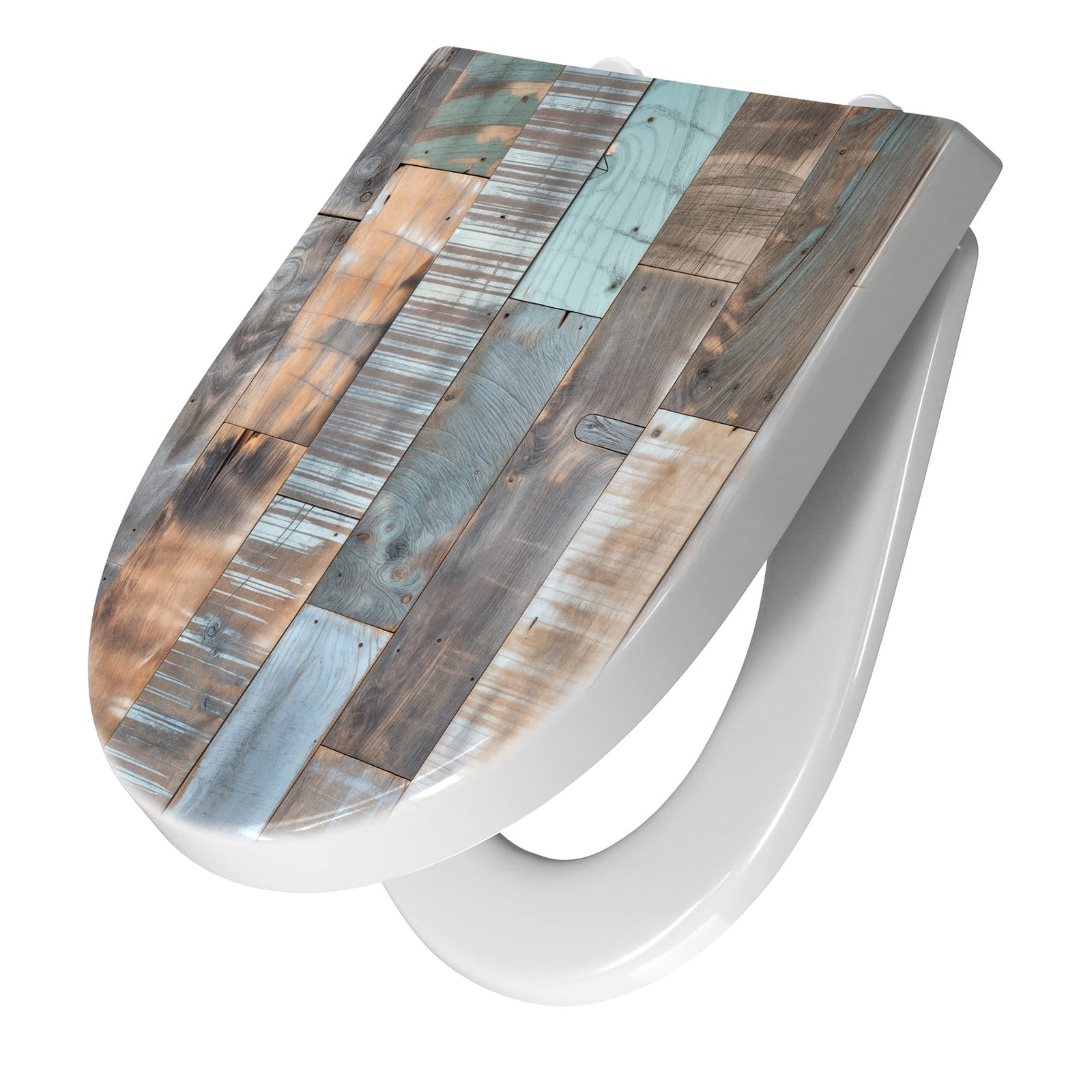 WC-Sitz mit Absenkautomatik Holzplanken Vintage