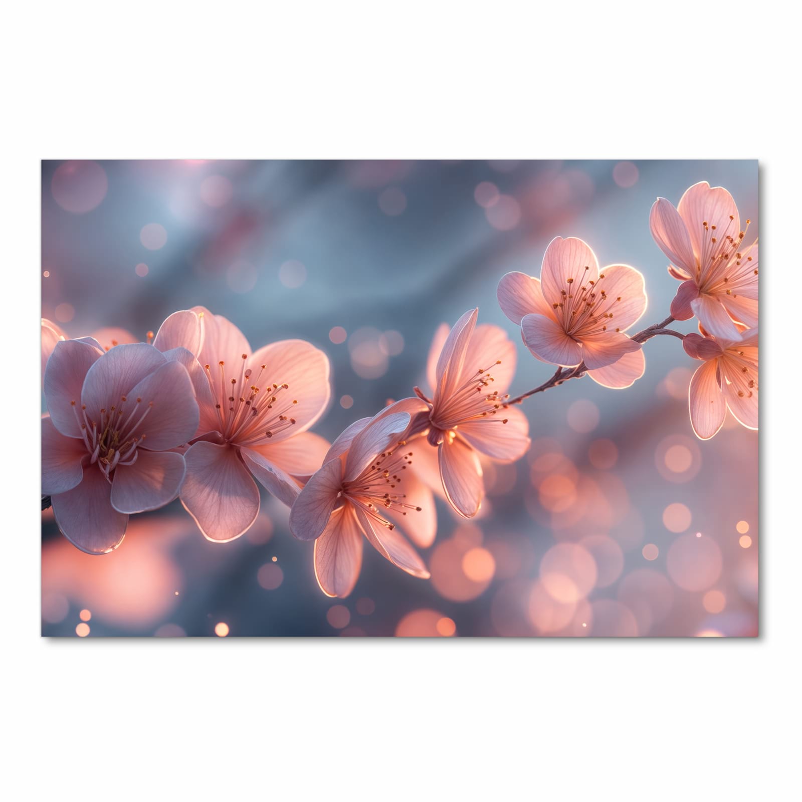 Fleckenresistenter waschbarer Küchenteppich mit Motiv Blühender Zweig in Frontansicht