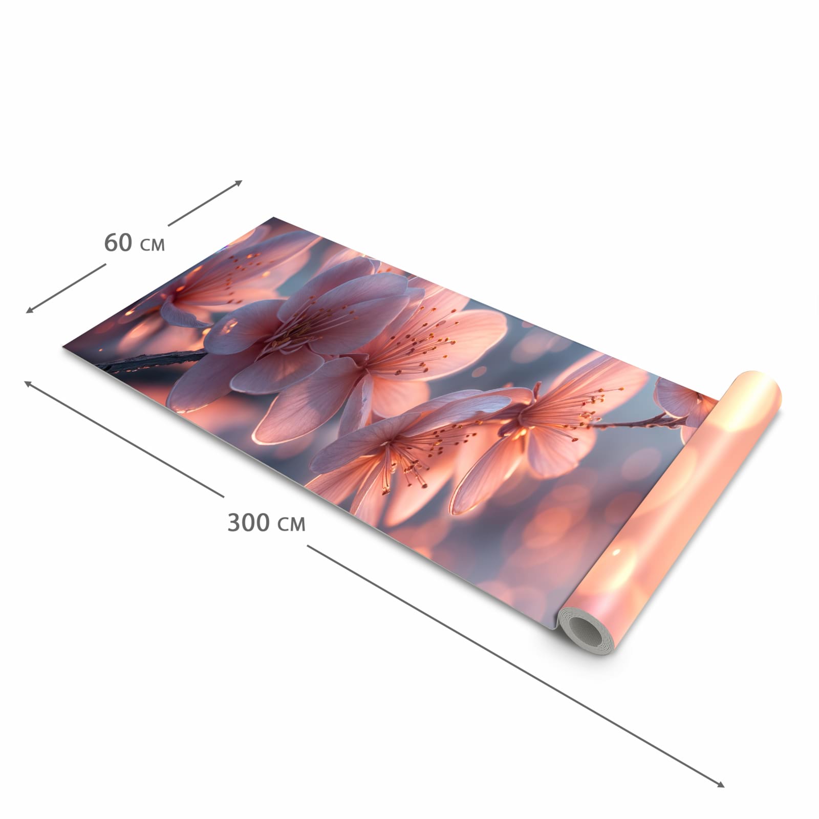 Hygienischer rutschfester Küchenteppich mit Motiv Blühender Zweig in der Grösse 80x300 cm