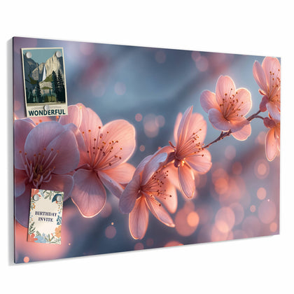 Metall Magnettafel mit dem Motiv Kirschblüten im Licht