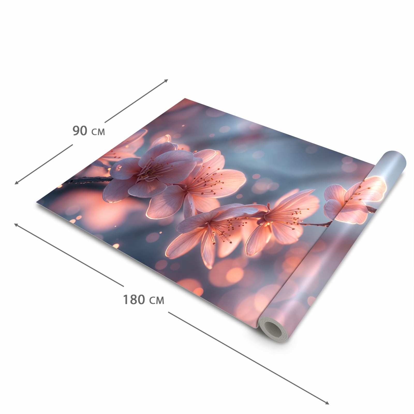 Bodenschonender rutschfester Küchenteppich mit Motiv Blühender Zweig in der Grösse 80x300 cm