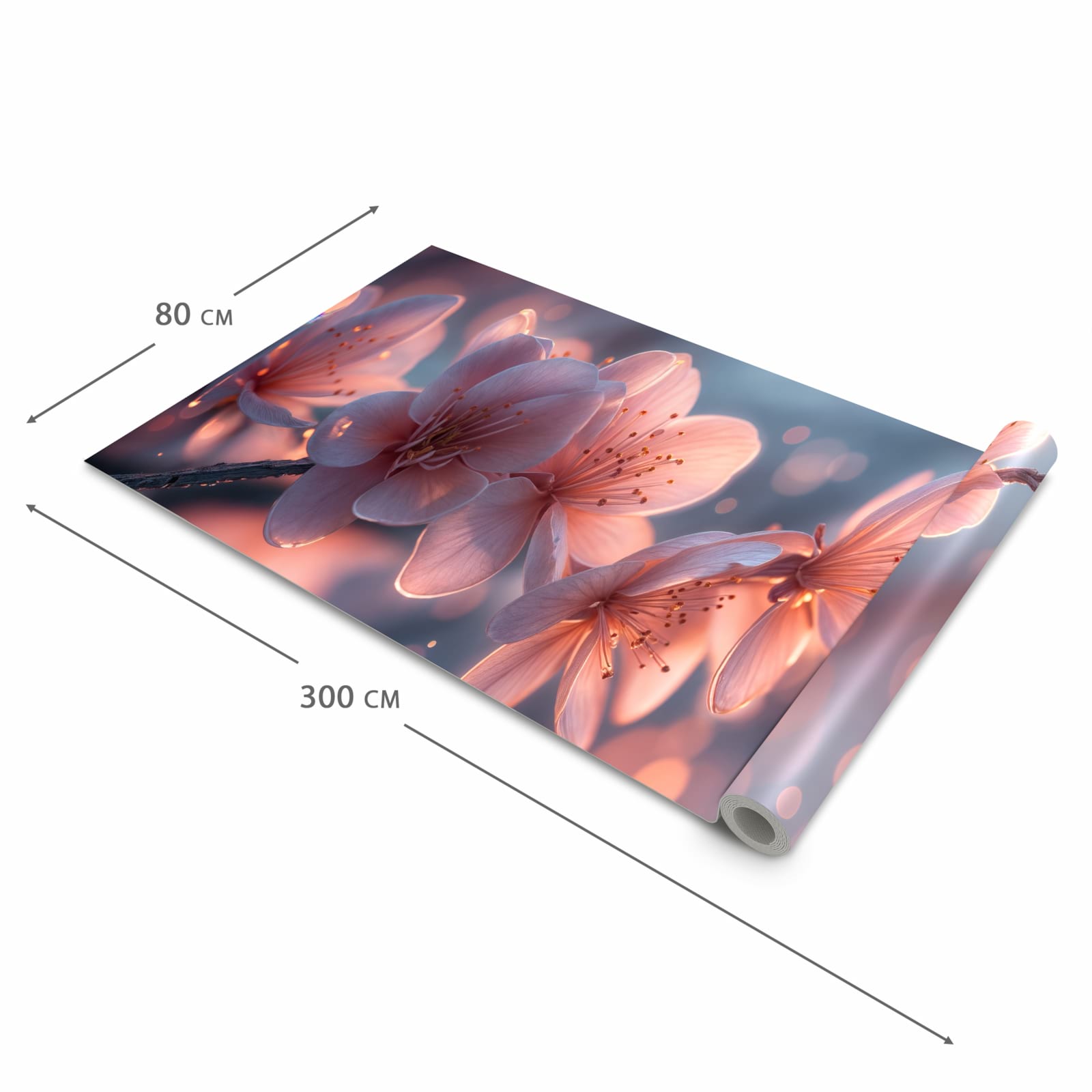 Feuchtigkeitsresistenter Küchenteppich mit Motiv Blühender Zweig in der Grösse 80x300 cm