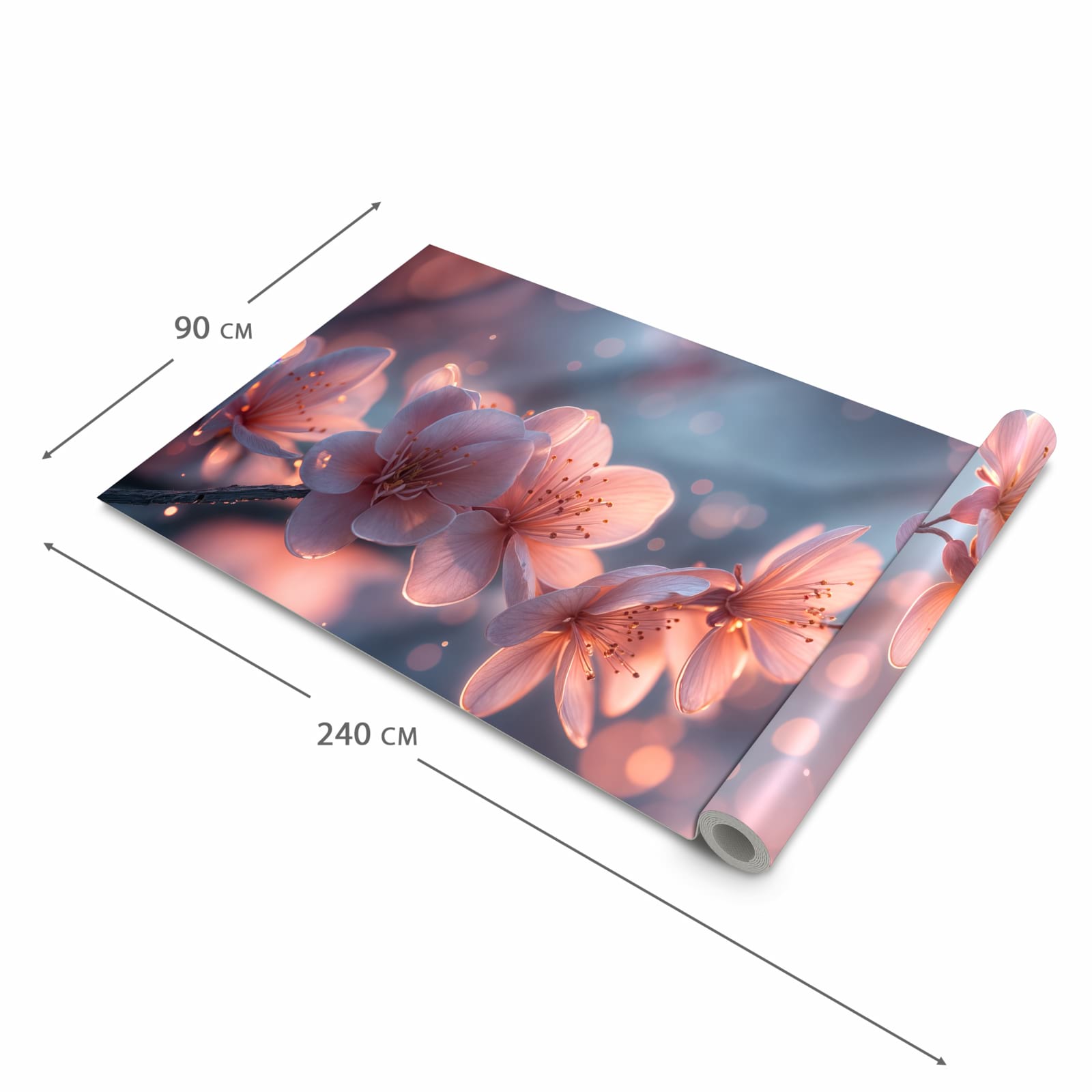 Küchenteppich mit Motiv Blühender Zweig in der Grösse 80x300 cm für Ordnung & Übersicht