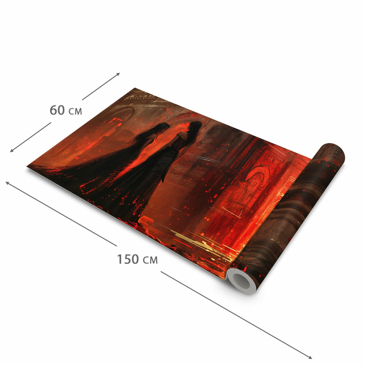Küchenteppich mit Motiv Feuerpalast in der Grösse 80x300 cm für sichere Aufbewahrung