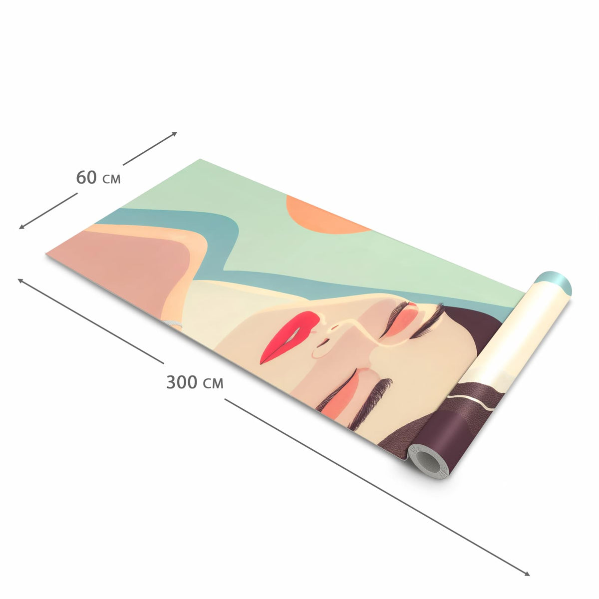 Waschbarer Küchenteppich mit Motiv Sonnenbaden in der Größe 80x280 cm