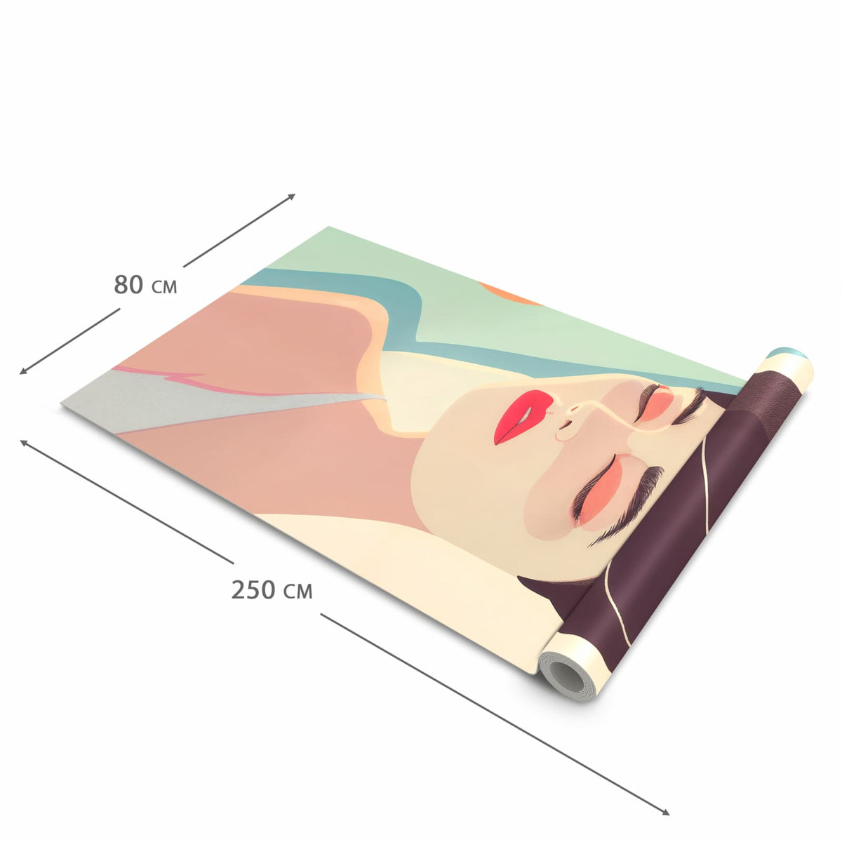 Feuchtigkeitsresistenter Teppich für die Küche mit Motiv Sonnenbaden in der Grösse 80x280 cm