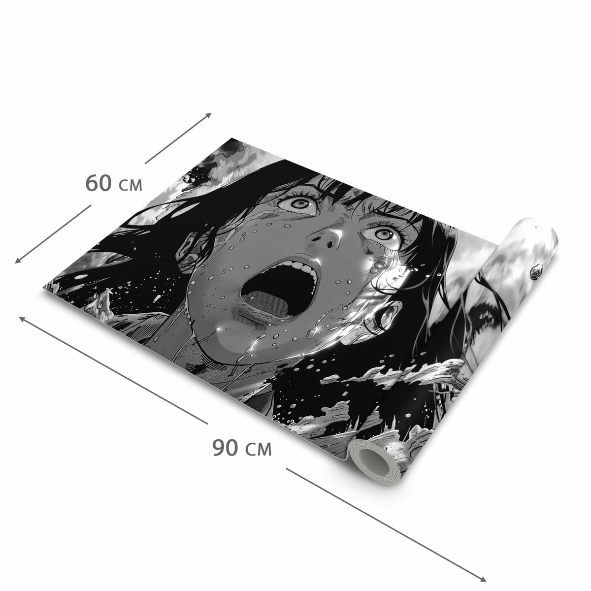 Feuchtigkeitsresistenter Küchenteppich mit Motiv Schreiender Ausdruck in der Grösse 80x250 cm