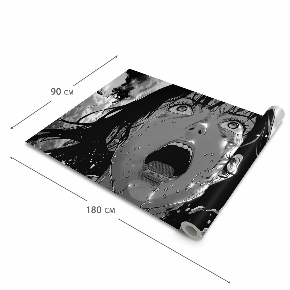 Formstabiler waschbarer Küchenteppich mit Motiv Schreiender Ausdruck in der Grösse 80x280 cm