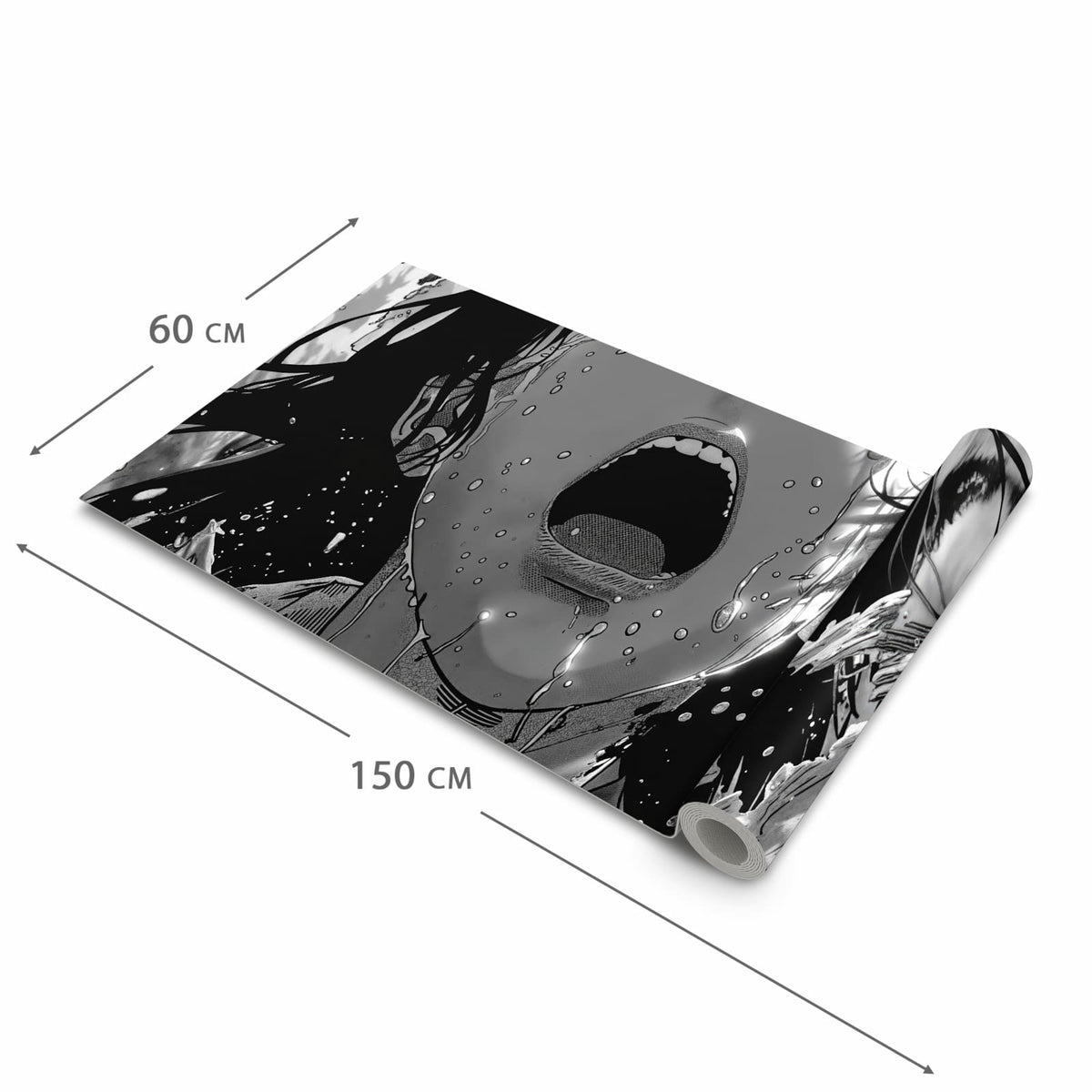 Hygienischer Teppich fürs Esszimmer mit Motiv Schreiender Ausdruck in der Grösse 80x250 cm