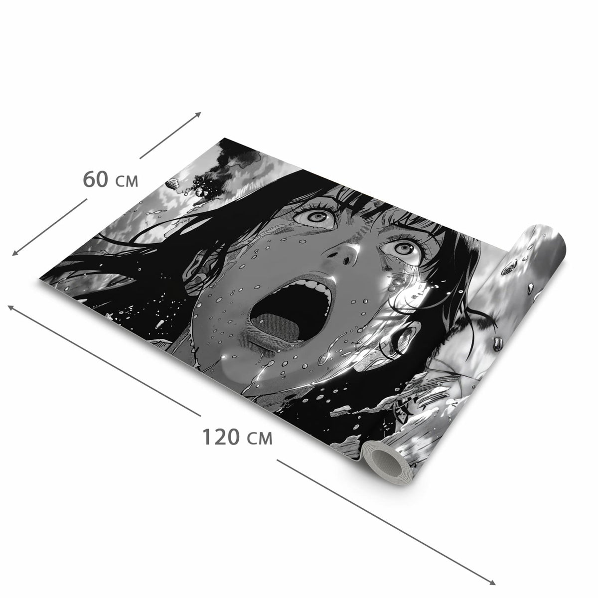 Waschbarer dünner Küchenteppich mit Motiv Schreiender Ausdruck in der Grösse 80x250 cm