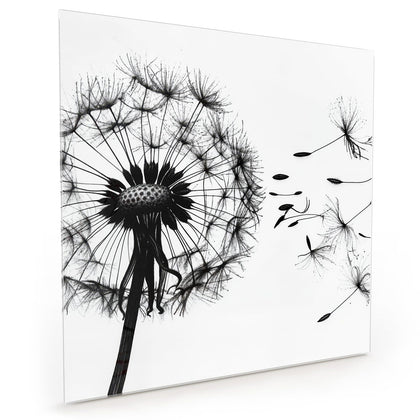 Küchenrückwand mit dem Motiv Pusteblume auf Weiß
