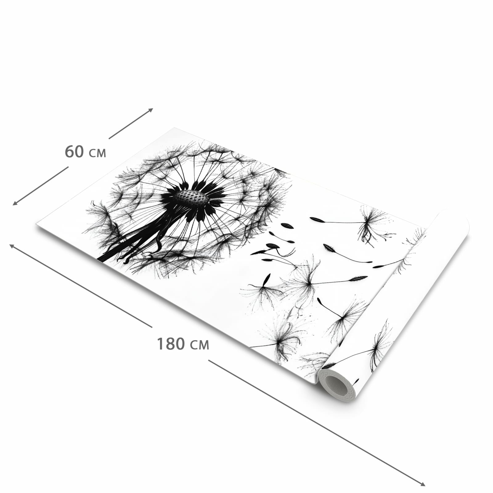Waschbarer Küchenteppich mit Motiv Pusteblume in der Größe 80x250 cm für Trittkomfort