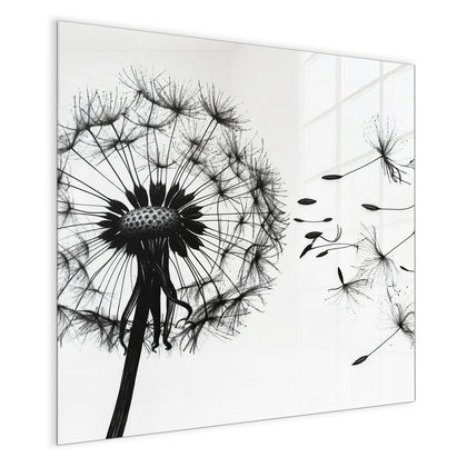 Magnettafel mit dem Motiv Pusteblume auf Weiß