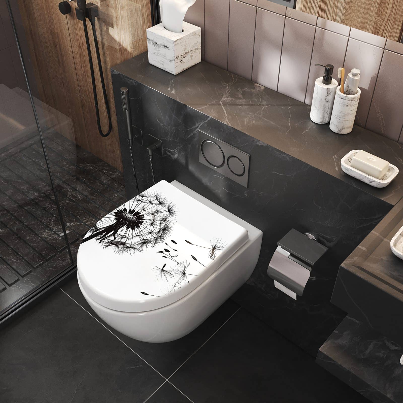 WC-Sitz mit Absenkautomatik Pusteblume