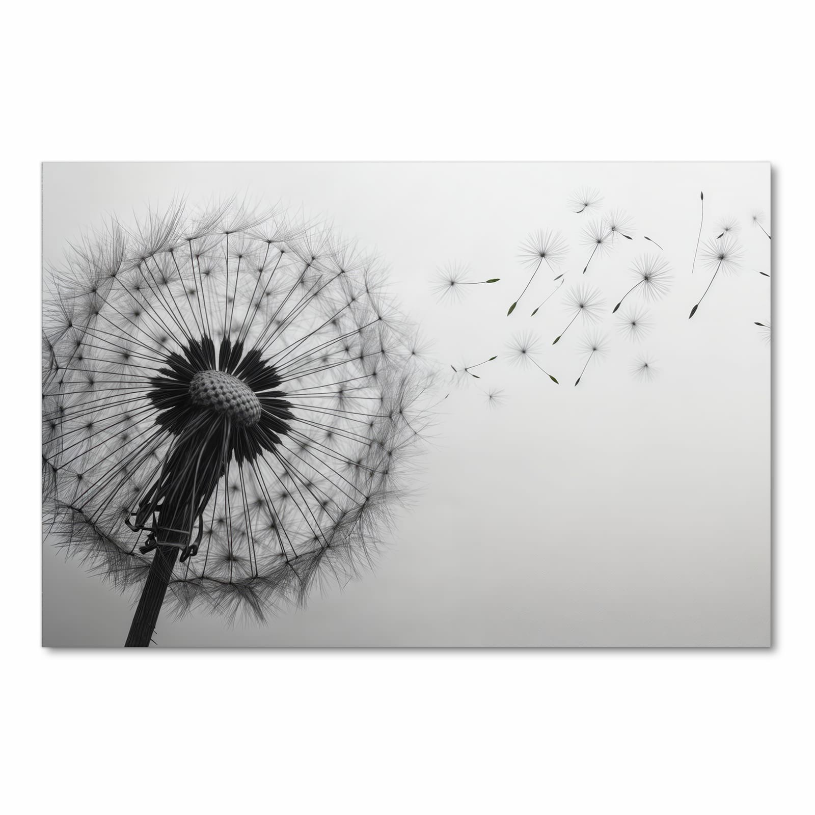 Bodenschonender rutschfester Küchenteppich mit Motiv Pusteblume im Wind in Frontansicht