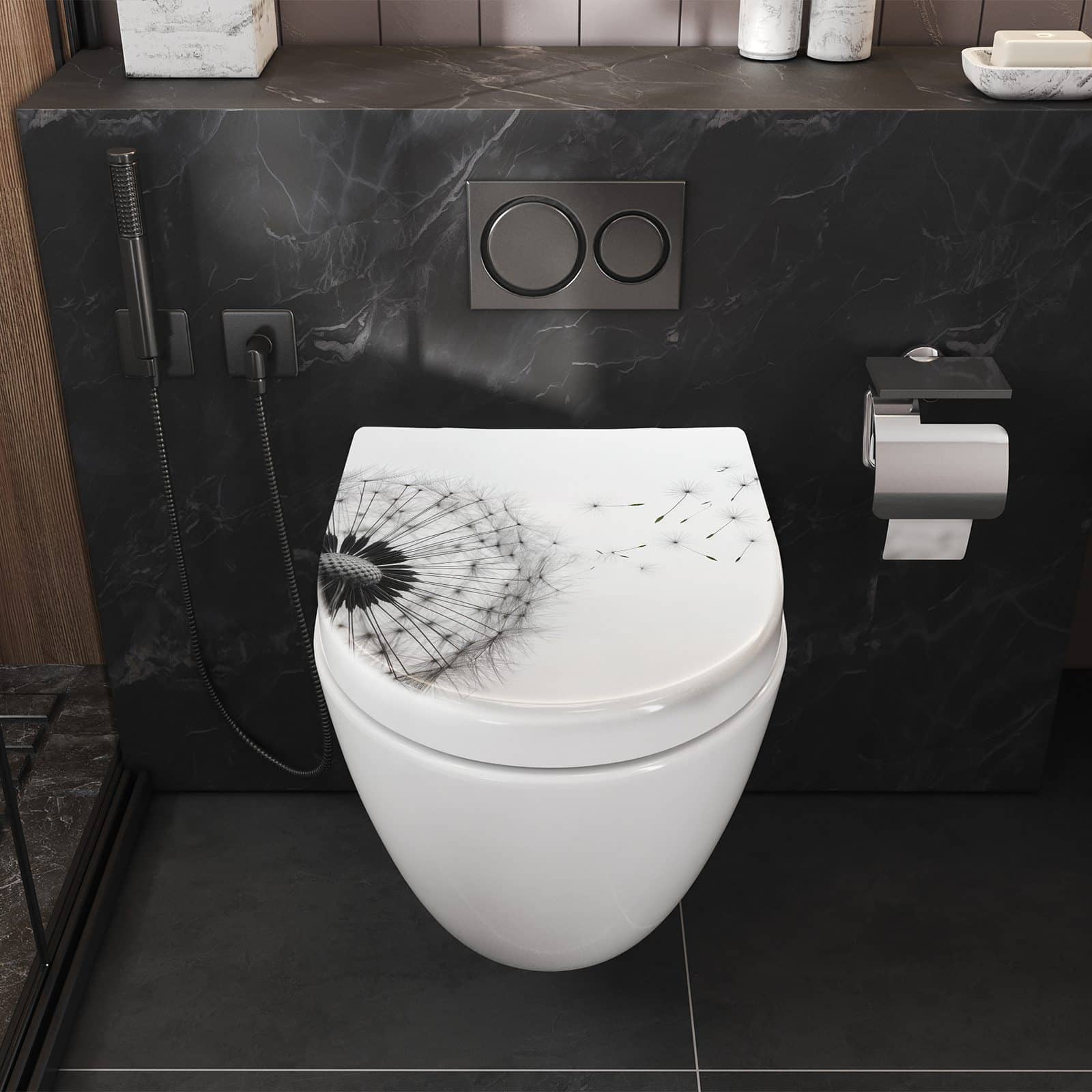WC-Sitz mit Absenkautomatik Pusteblume im Wind
