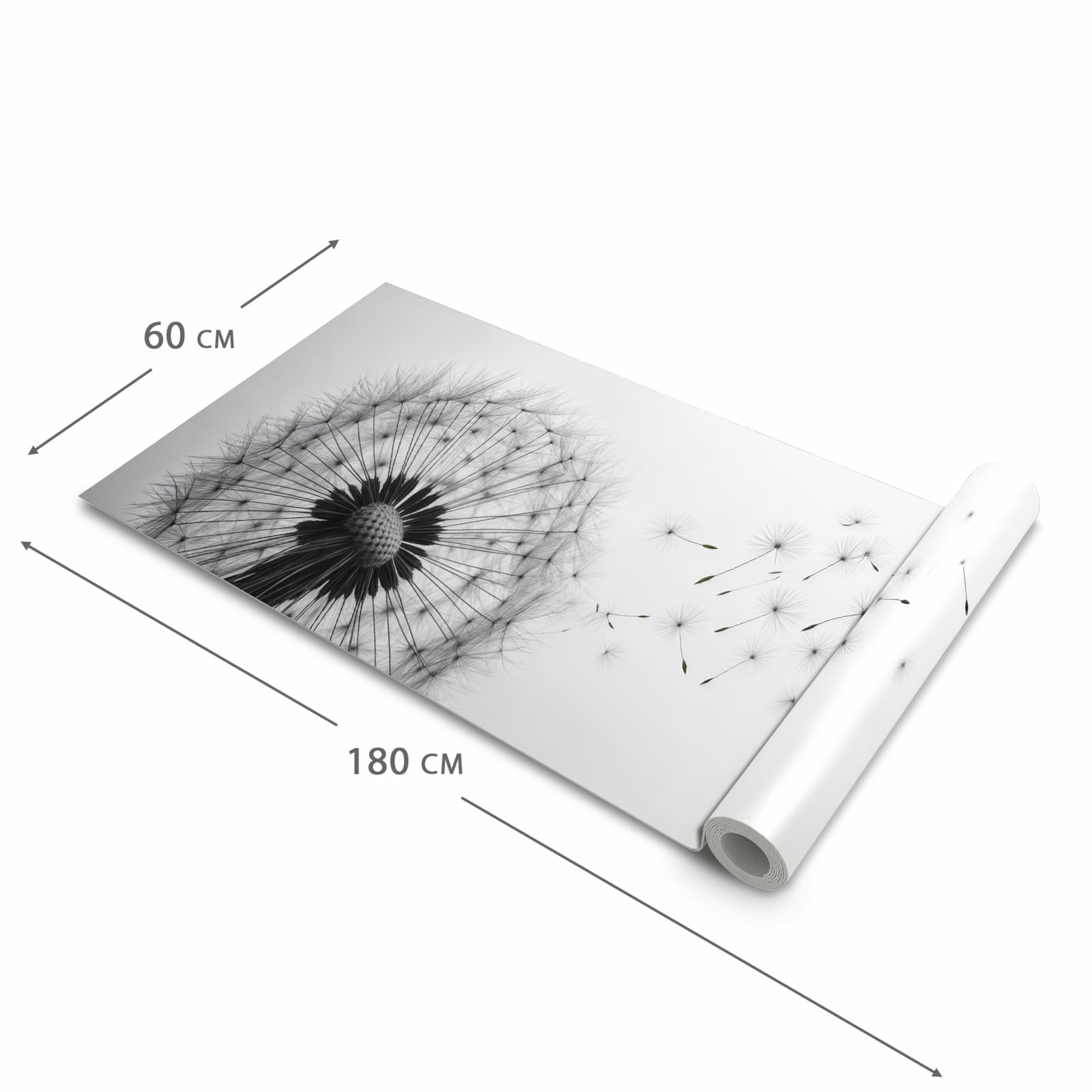 Langlebiger Küchenläufer mit Motiv Pusteblume im Wind in der Grösse 80x200 cm