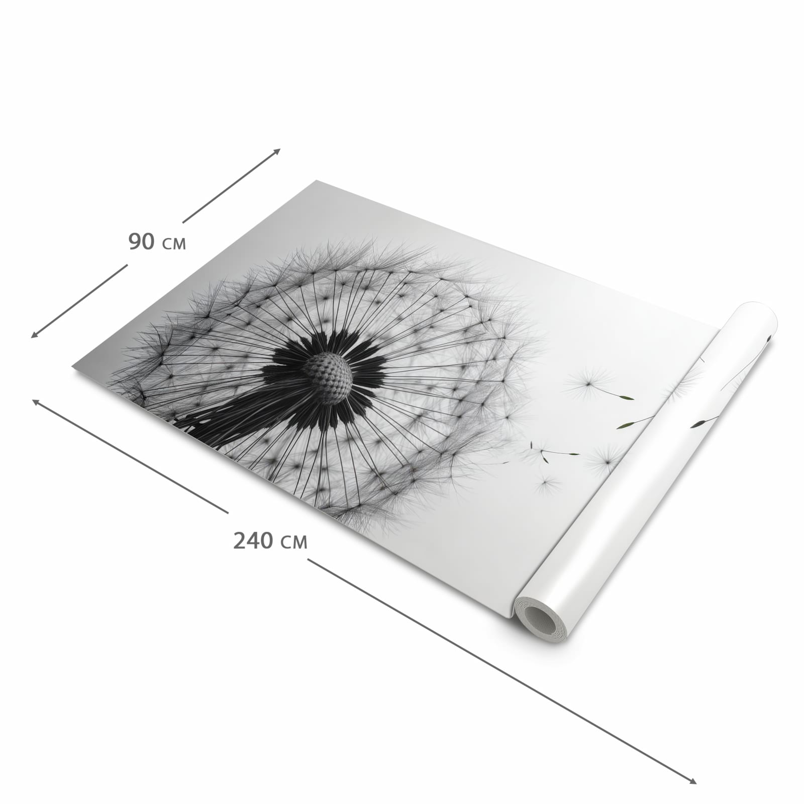 Geräuschdämpfender Küchenläufer mit Motiv Pusteblume im Wind in der Grösse 80x250 cm