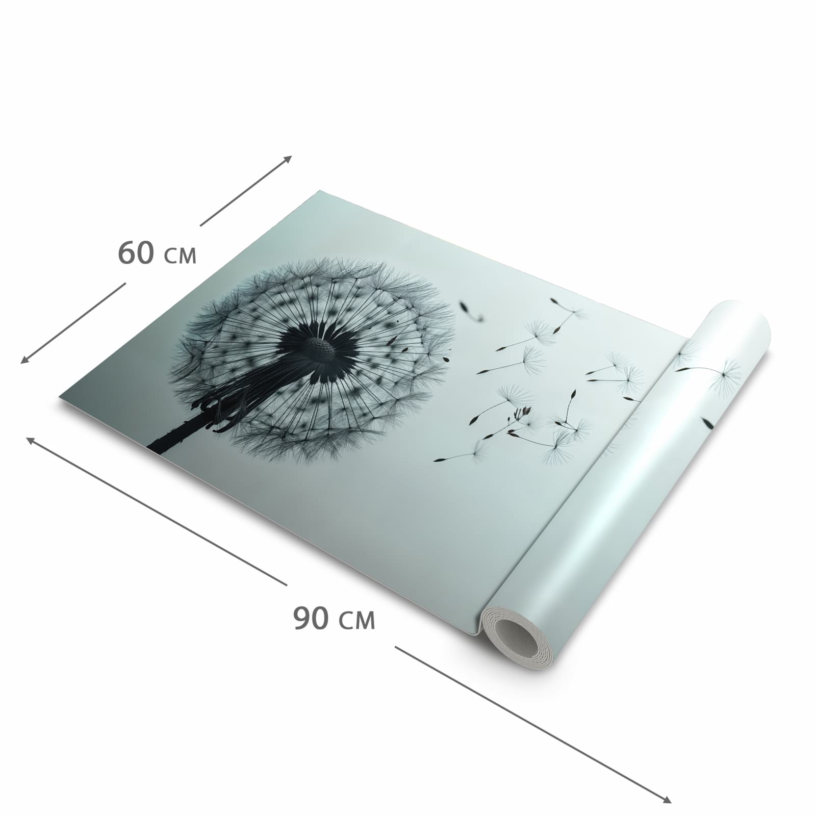 Flacher rutschfester Küchenläufer mit Motiv In Wind Pusteblume in der Grösse 80x200 cm