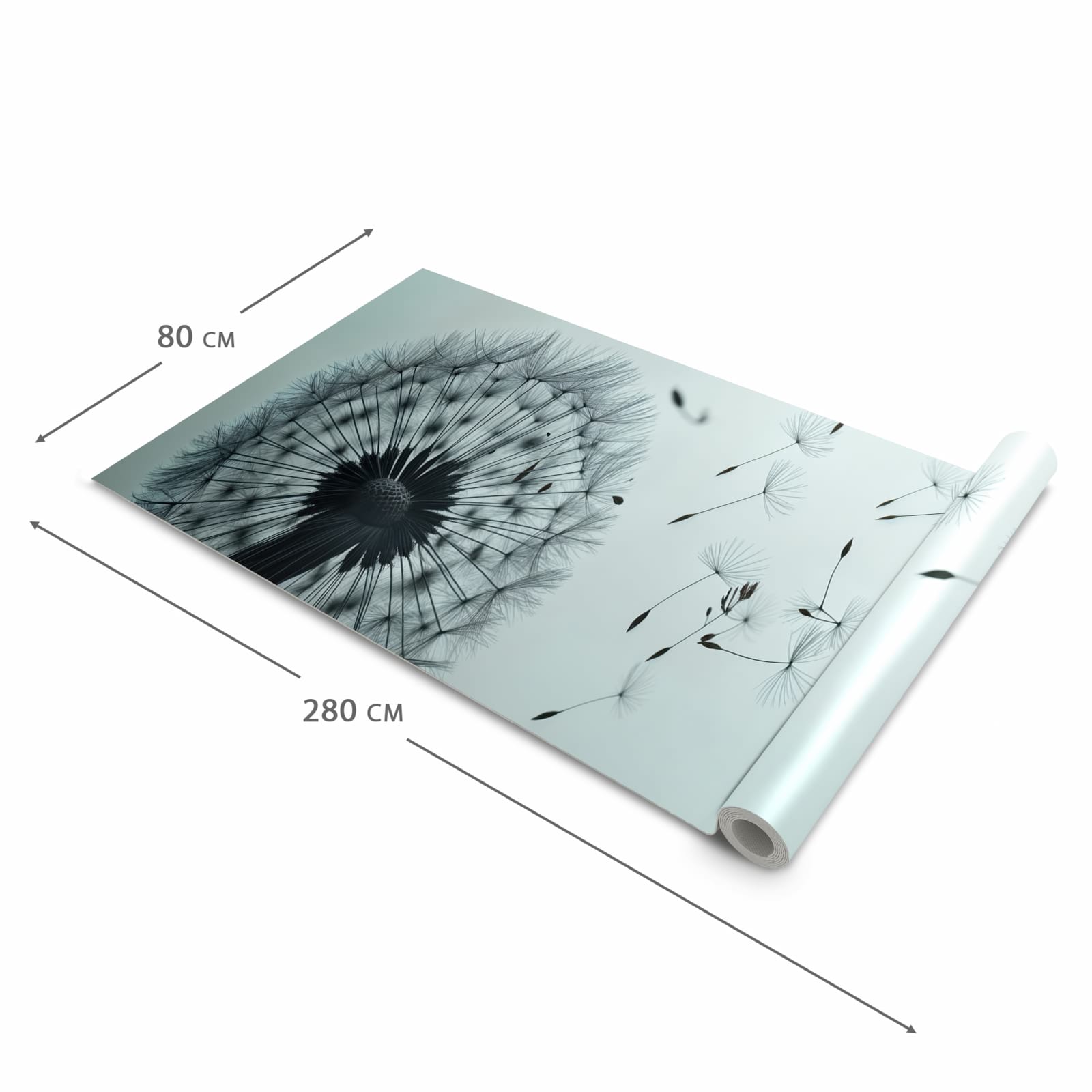 Rutschhemmender moderner Küchenläufer mit Motiv In Wind Pusteblume in der Grösse 80x200 cm
