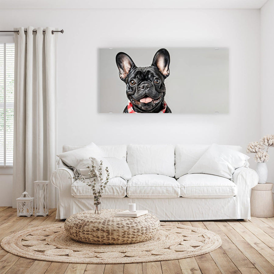 Maße Wandbild - Bulldogge mit Halstuch - Querformat