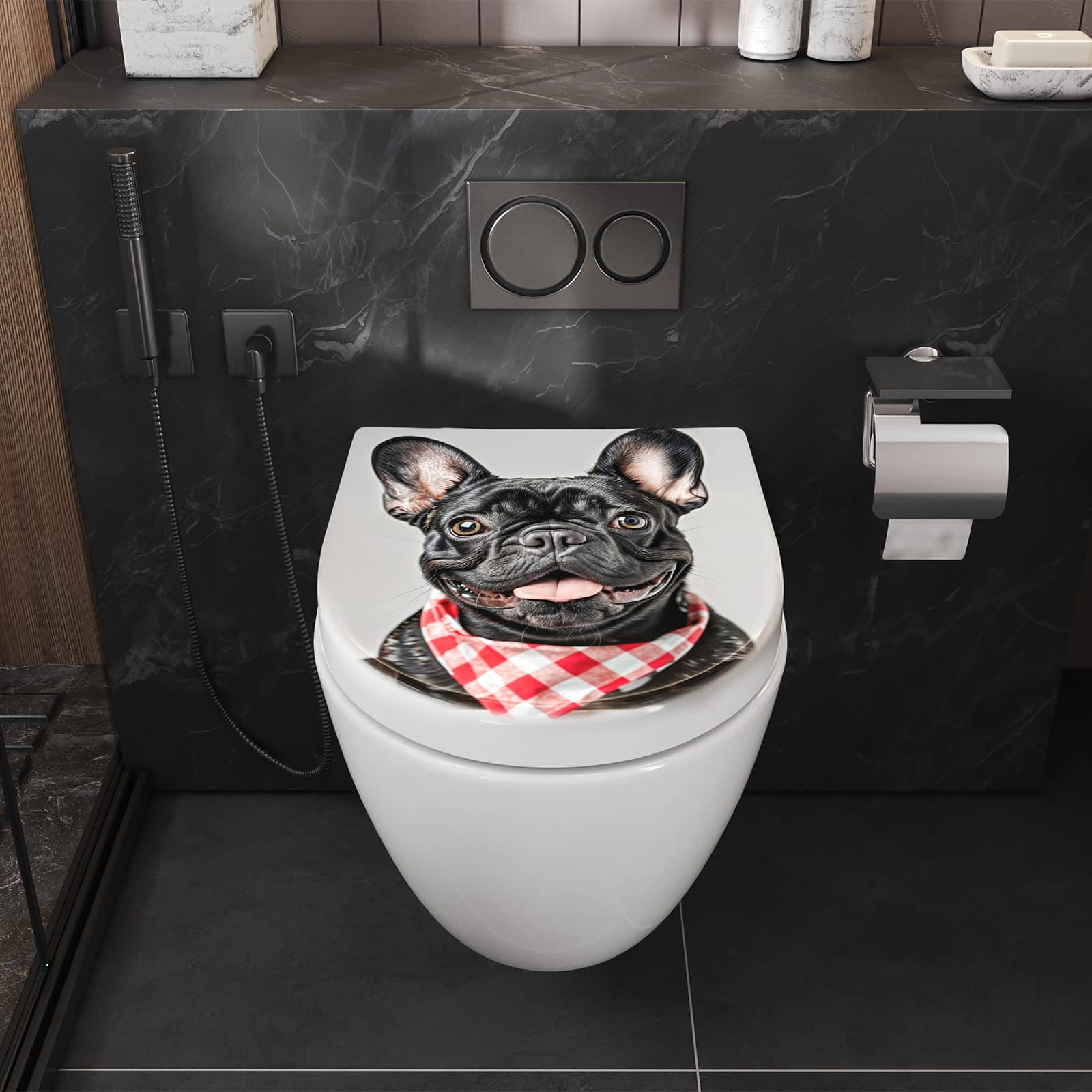 WC-Sitz mit Absenkautomatik Französische Bulldogge