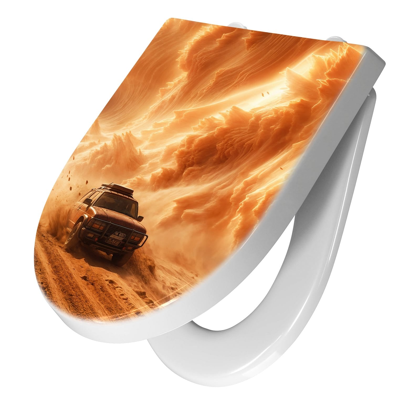 WC-Sitz mit Absenkautomatik Sandsturm Jeep Abenteuer