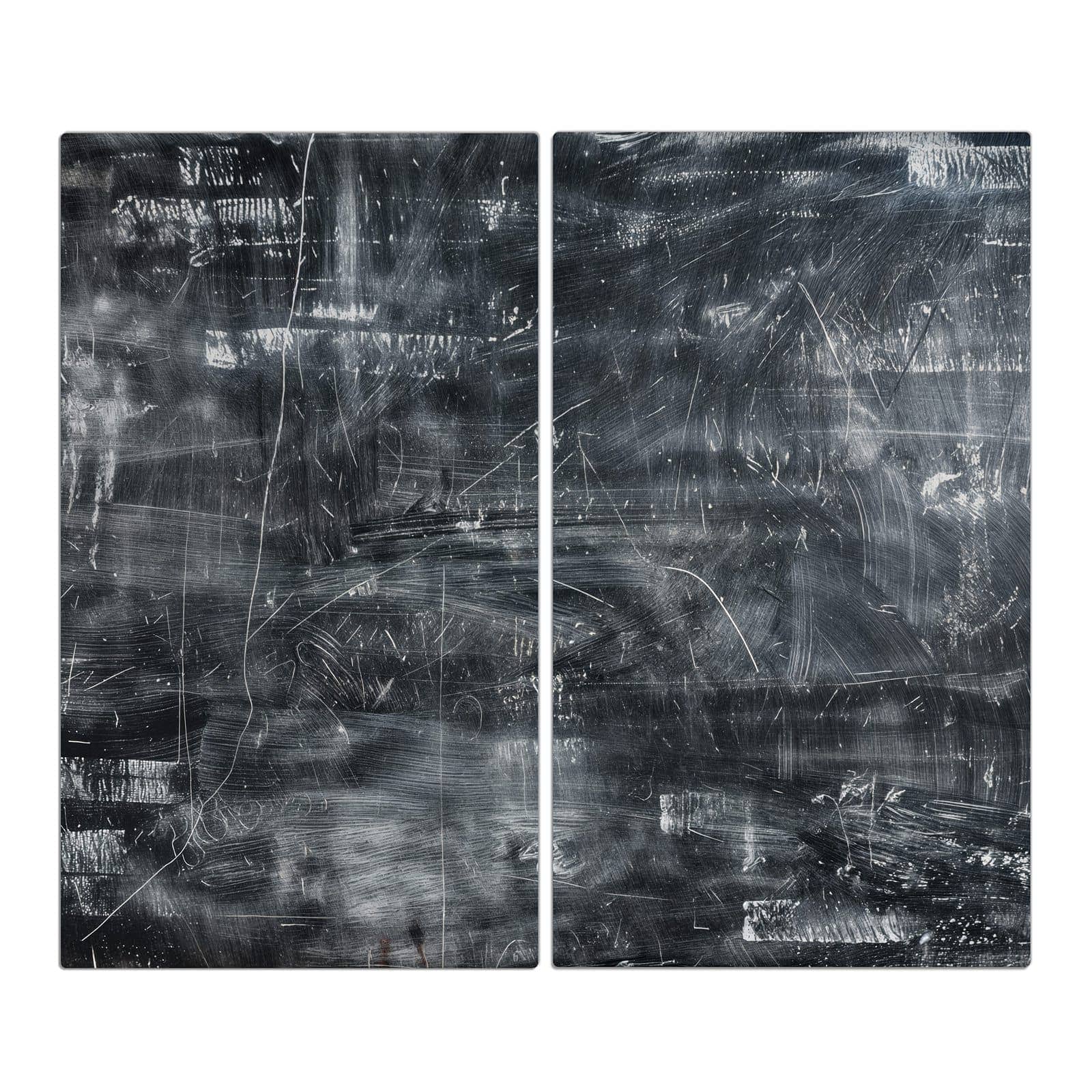 2-teilige Ceranfeld Abdeckplatten mit Abstrakte Strukturen-Motiv in der Frontansicht #grösse_2-Teilig (60x52cm)
