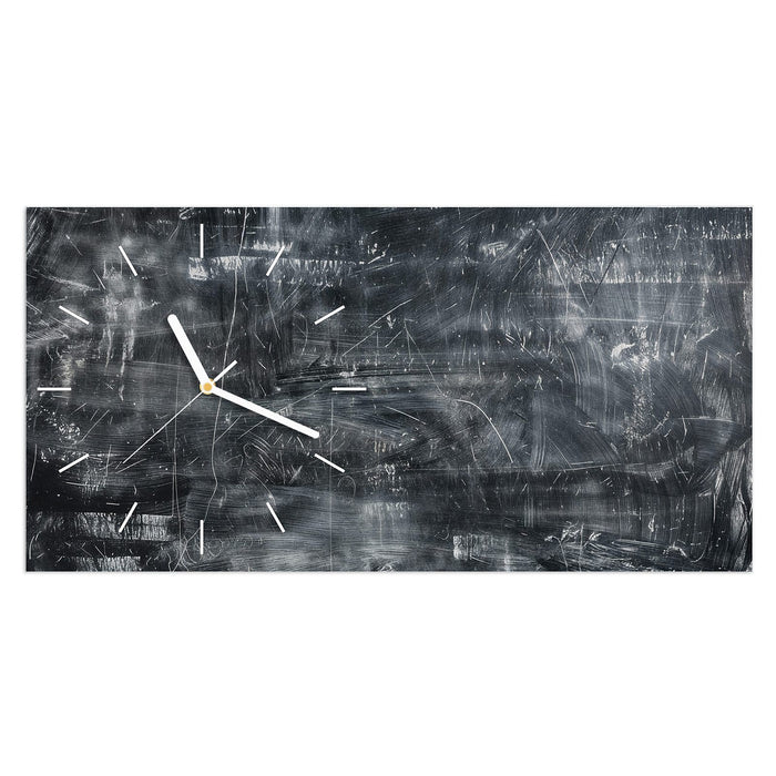 Wanduhr Abstrakte Strukturen aus Glas – Querformat 60 × 30 cm mit Ziffernblatt Linie