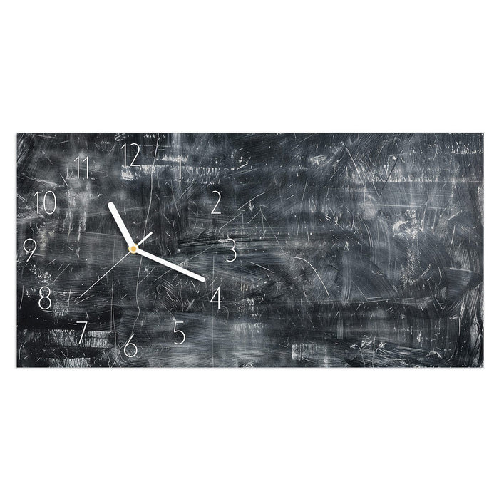 Wanduhr Abstrakte Strukturen aus Glas – Querformat 60 × 30 cm mit Ziffernblatt Elegant