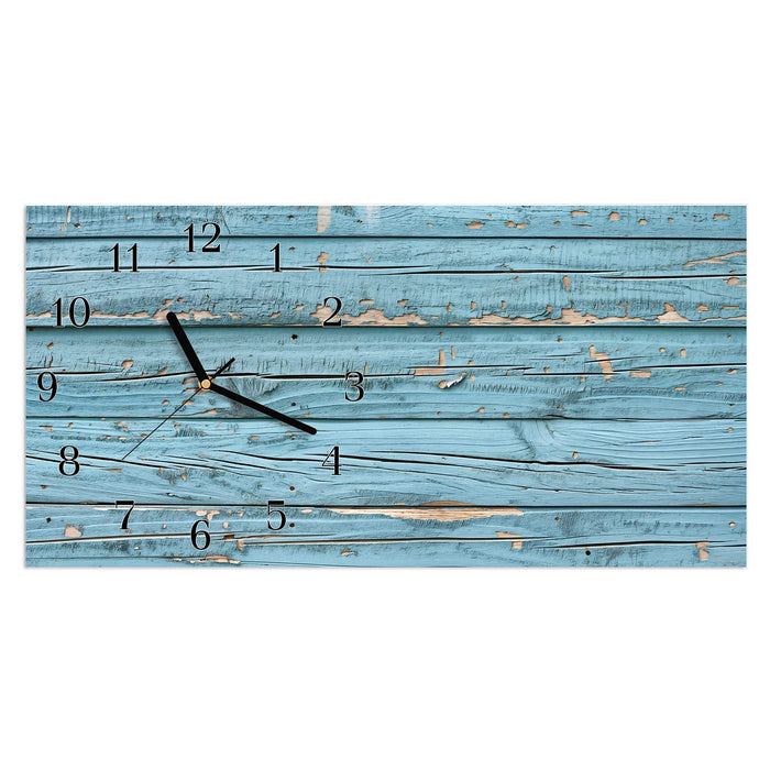 Wanduhr Gealtertes Holz aus Glas – Querformat 60 × 30 cm mit Ziffernblatt Klassisch