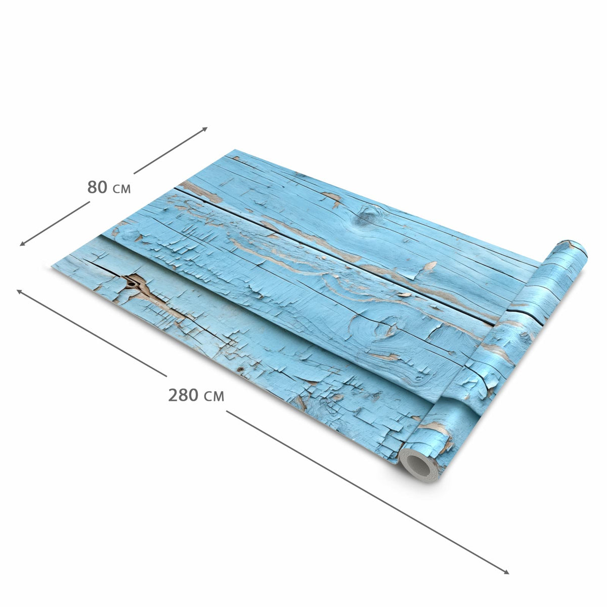 Strapazierfähiger Küchenläufer mit Motiv Altes Holzblau in der Grösse 60x300 cm, waschbar
