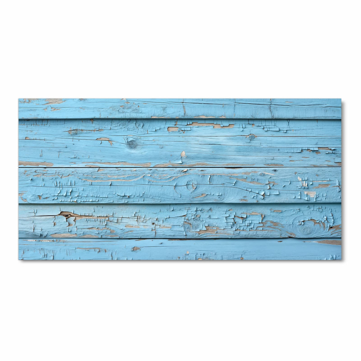 Flacher Küchenläufer mit Motiv Altes Holzblau in Frontansicht für die Küche