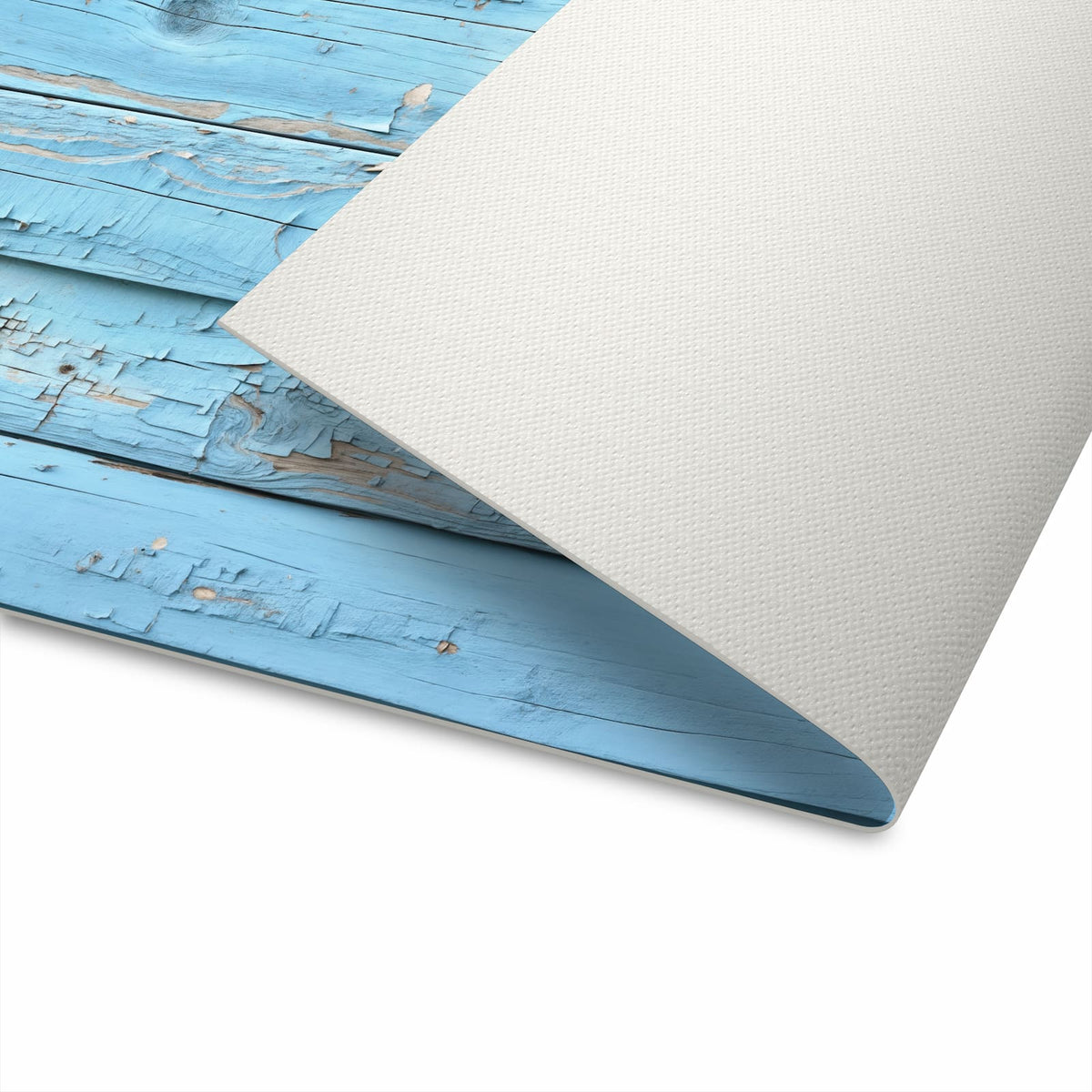 Abriebfester Teppich fürs Esszimmer mit Motiv Altes Holzblau waschbar