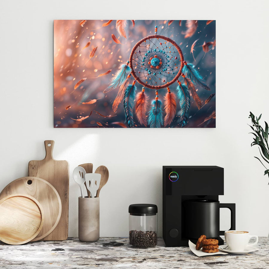 Maße Metall Magnettafel - Traumfänger mit Federn