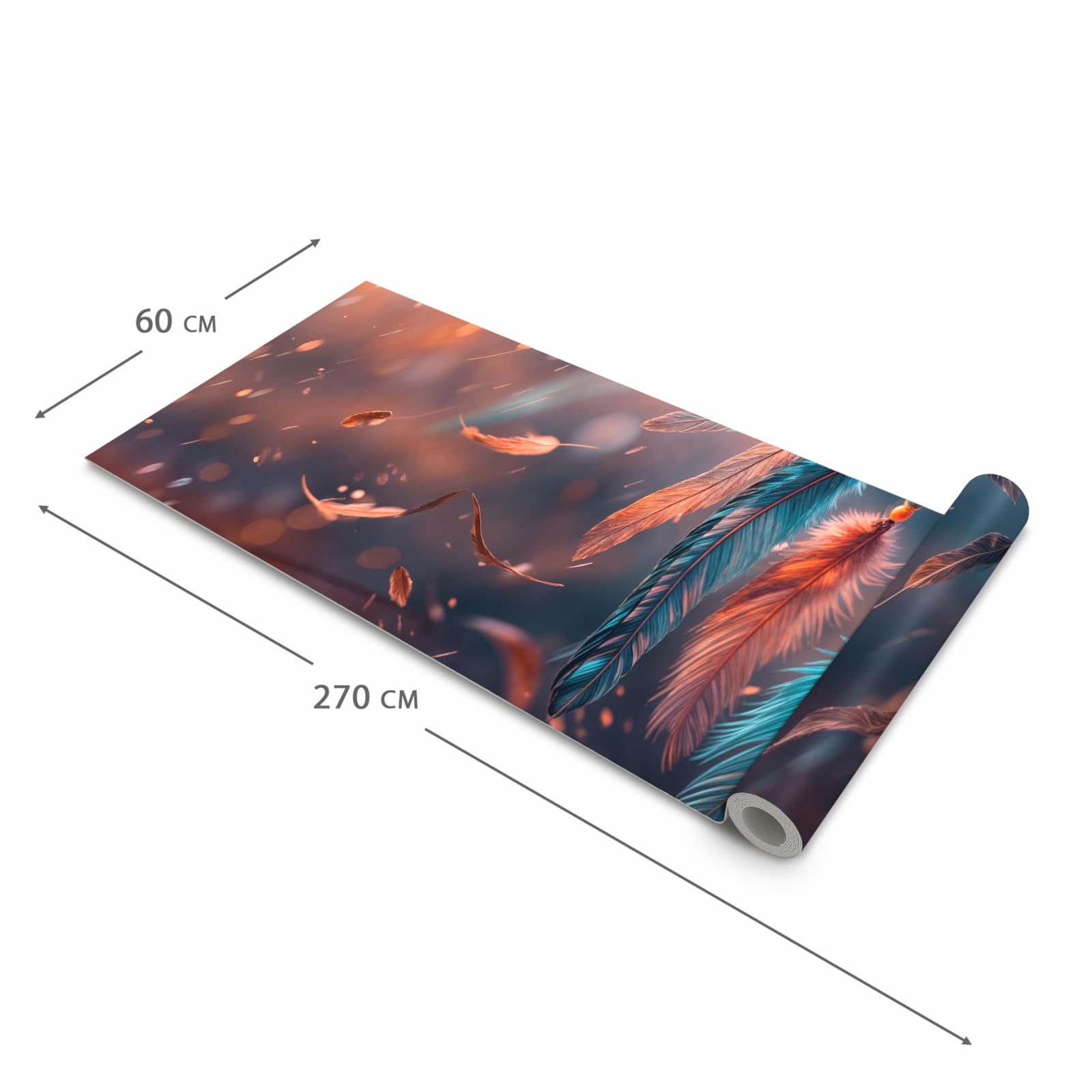 Küchenteppich mit Motiv Traumfänger Federn in der Größe 60x300 cm für sicheres Aufbewahren